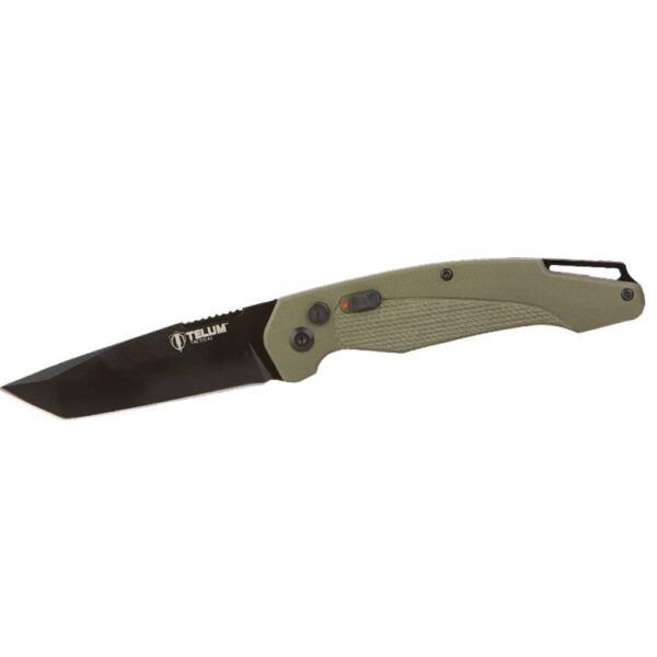 Telum Titan Tactical Automatic Folding Knife 4″ Tanto Blade OD Green