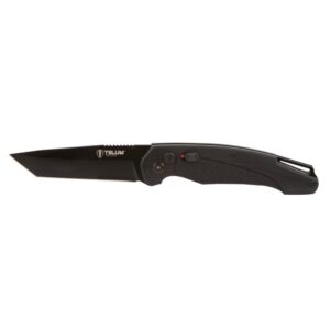 Telum Titan Tactical Automatic Folding Knife 4″ Tanto Blade Black