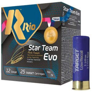 Rio Star Team EVO Shotgun Ammo 32 Low Recoil 12ga 2-3/4″ 1150fps 1-1/8oz 8 Shot 25/ct