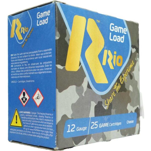 Rio Top Game HV Shotshells 12 ga 2 3/4″ 3 3/4 dr 1 1/4 oz #5 1330 fps 25/ct