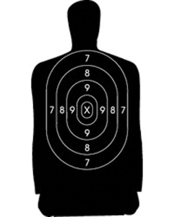 https3A2F2Fmedia.chattanoogashooting.com2Fimages2Fproduct2FRSB342FRSB34_1 Speedwell Official NRA Police Qualification Silhouette Police Silhouette Reduced 25 yd. 500/Pack