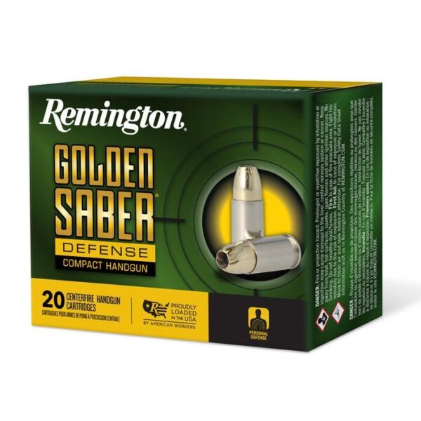 https3A2F2Fmedia.chattanoogashooting.com2Fimages2Fproduct2FRT276192FRT27619-1 Remington Golden Saber Defense Compact Ammunition .45 Auto 230 gr BJHP 725 fps 20/ct