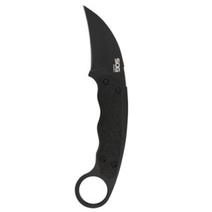 https3A2F2Fmedia.chattanoogashooting.com2Fimages2Fproduct2FSGSOGGB1002CP2FSGSOGGB1002CP-1 SOG Gambit Blackout Fixed Knife 2-3/5″ Sheepsfoot Blade Black