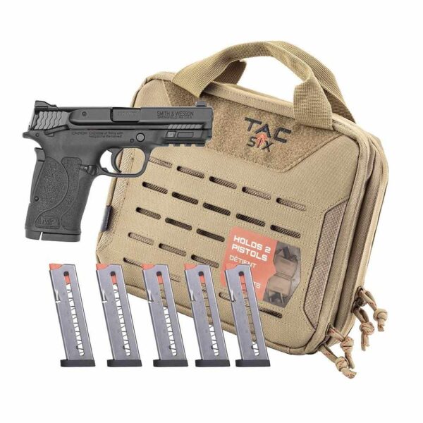 https3A2F2Fmedia.chattanoogashooting.com2Fimages2Fproduct2FSW146782FSW14678-1 Smith & Wesson M&P380 Shield EZ M2.0 Handgun Bundle .380 Auto 8rd Magazines (5) 3.68″ Barrel Black with Case