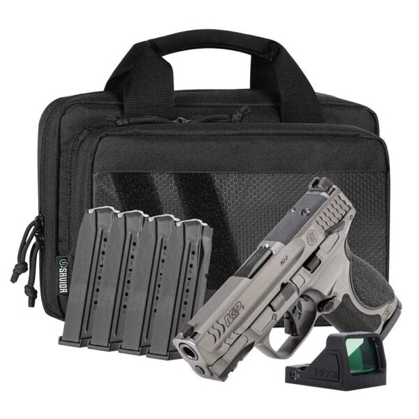 S&W M&P9 Metal M2.0 Handgun Bundle 9mm Luger 15rd Magazine(5) 3.6″ Barrel Thumb Safety Viridian RFX11 and Savior Bag