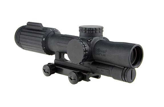 https3A2F2Fmedia.chattanoogashooting.com2Fimages2Fproduct2FTRVC16C16000352FTRVC16C1600035 Trijicon VCOG Rifle Scope – 1-6x24mm Red Segmented Circle/Crosshair MOA Reticle w/ Thumb Screw Mt.