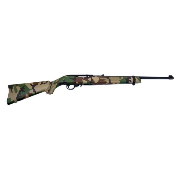 https3A2F2Fmedia.chattanoogashooting.com2Fimages2Fproduct2FUR311742FUR31174 Ruger 10/22 “Woodsman” Rifle .22LR 10rd Magazine 18.5″ Barrel Woodland Camo Stock
