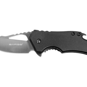 Sarge Knives Black Fuse Folding Knife 2 3/8″ Blade Black with Bottle Opener