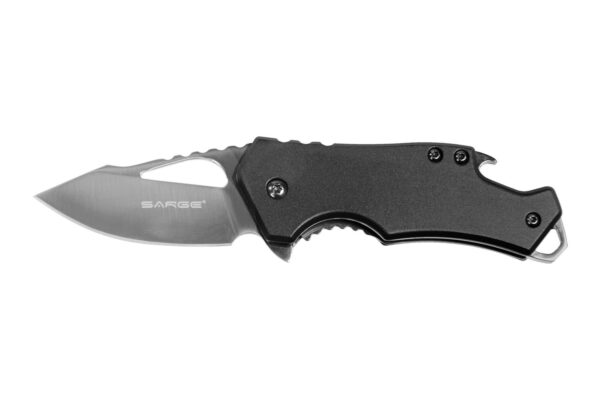 https3A2F2Fmedia.chattanoogashooting.com2Fimages2Fproduct2FVKSK502BK2Fsk-502bk Sarge Knives Black Fuse Folding Knife 2 3/8″ Blade Black with Bottle Opener