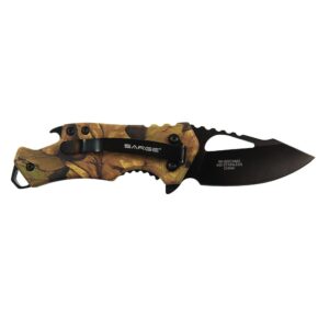 Sarge Knives Camo Fuse Folding Knife 2-3/8″ Drop Point Blade Camo