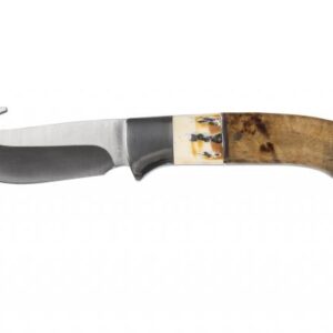 Sarge Knives Terrain Fixed Blade Knife 3-1/2″ Gut Hook Wood & Stag