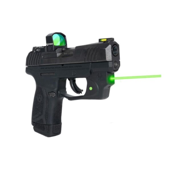 https3A2F2Fmedia.chattanoogashooting.com2Fimages2Fproduct2FVL94000992FVL9400099-1 Viridian E Series Green Laser Black Ruger MAX-9 w/ Kydex Holster IWB RH