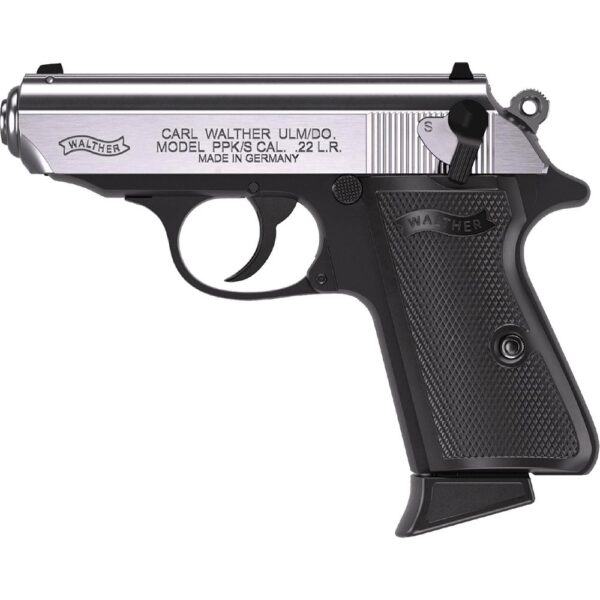 https3A2F2Fmedia.chattanoogashooting.com2Fimages2Fproduct2FWY50303102FWY5030310-1 Walther PPK/s Handgun .22 LR 10rd Magazine 3.3″ Threaded Barrel Two-Tone Black Stainless