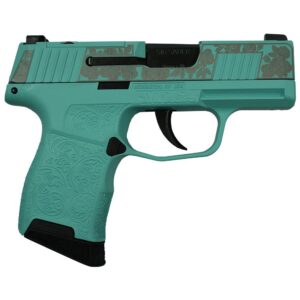 Sig Sauer “Gun & Roses-Robin’s Egg Blue” P365 Optic Ready Handgun 9mm Luger 10rd Magazines(2) 3.1″ Barrel X-RAY 3 Sights