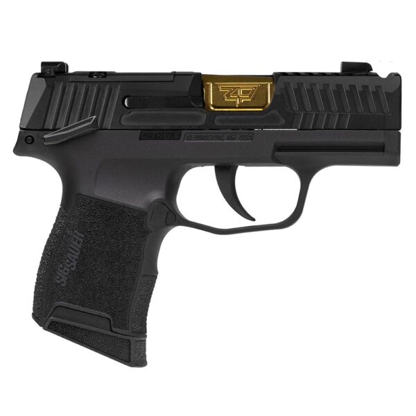 https3A2F2Fmedia.chattanoogashooting.com2Fimages2Fproduct2FXI681235OLBK2FXI681235OLBK2 Sig Sauer P365 “Outlander Black” Handgun 9mm Luger 10rd Magazines(2) 3.1″ Gold Barrel X-RAY 3 Sights Manual Safety