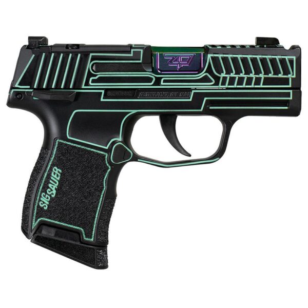 https3A2F2Fmedia.chattanoogashooting.com2Fimages2Fproduct2FXI681235OLBL2FXI681235OLBL2 Sig Sauer P365 “Outlander Blue Laser” Handgun 9mm Luger 10rd Magazines(2) 3.1″ Spectrum Barrel X-RAY 3 Sights Manual Safety