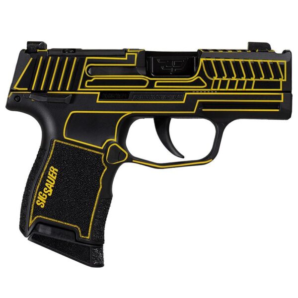 https3A2F2Fmedia.chattanoogashooting.com2Fimages2Fproduct2FXI681235OLYE2FXI681235OLYE122 Sig Sauer P365 “Outlander Yellow Laser” Handgun 9mm Luger 10rd Magazines(2) 3.1″ Black Barrel X-RAY 3 Sights Manual Safety
