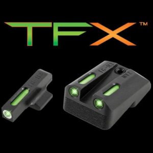 Truglo TFX Tritium/Fiber-Optic Day/Night Sights Fits Novak LoMount cut .270 Front / .500 Rear (1911 3_ Officers & 4.25_ Commander 9mm / .40S&W) – Whit