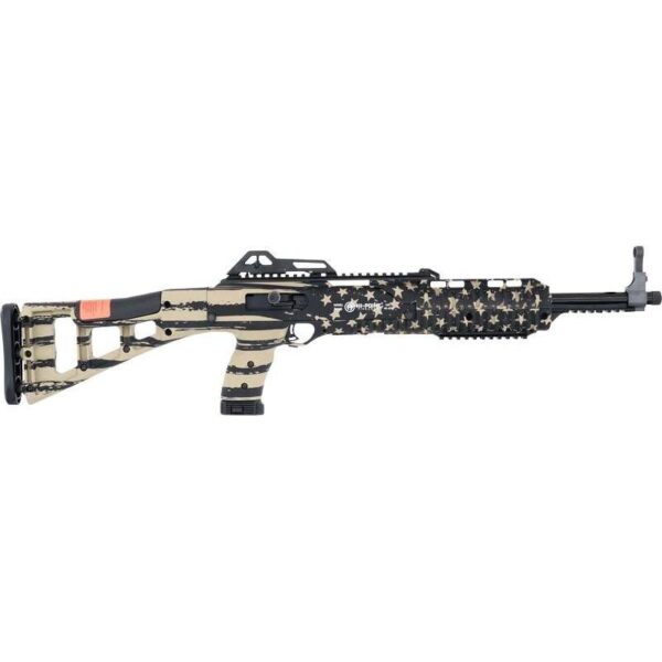 https3A2F2Fmedia.chattanoogashooting.com2Fimages2Fproduct2FYH4595TSFLGFDE2FYH4595TSFLGFDE-1 Hipoint 45TS Carbine Rifle .45 ACP 9rd Magazine 17.5″ Barrel FDE Flag