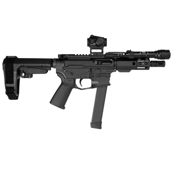 https3A2F2Fmedia.chattanoogashooting.com2Fimages2Fproduct2FZCMNPCC006722FZCMNPCC006722 Shark Coast Tactical “Midnight” Pistol Bundle 9mm Luger 33rd Glock Style Magazine 5” Threaded Barrel Vortex Red Dot/Streamight Protac