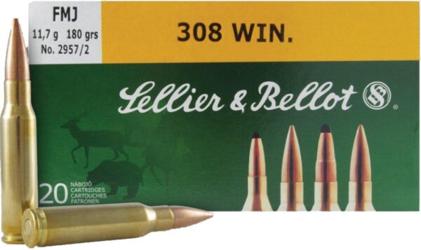 https3A2F2Fmedia.chattanoogashooting.com2Fimages2Fproduct2FZYSB308B2FZYSB308B Sellier & Bellot Rifle Ammunition .308 Win 180 gr FMJ – 20/box