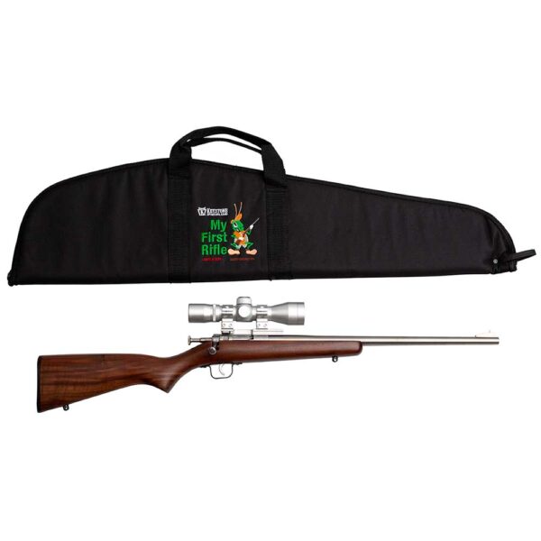 Keystone Crickett 22 S/L/LR 16.10 in Stainless Walnut 4×32 Scope