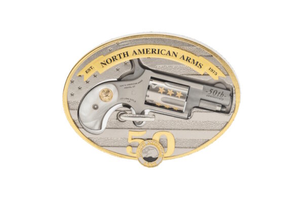 naa22lrbb050c7eb NAA 50th Anniversary .22 LR Mini-Revolver w/ Belt Buckle
