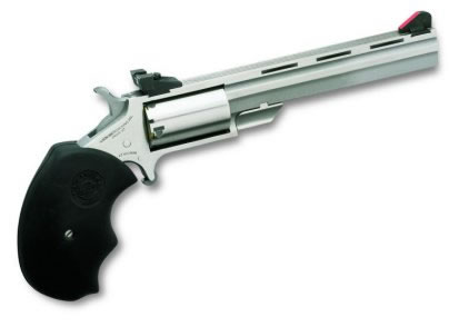 NAA Mini-Master 4″ Stainless 5-Shot Revolver (.22 WMR/.22 LR)